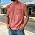thumbnail image 3 of Workout Tank Tops for Men Summer Crewneck Loose Fit Sleeveless Muscle Shirts Vintage Washed Tshirts, 3 of 5