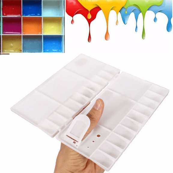 Goowood Paint Palette with Lid 25 Compartment Foldable Watercolor Palette Professional Acrylic Paint Organizer for Artists Outdoor Sketching