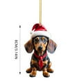 thumbnail image 3 of Funny Animal Christmas Ornament - Dachshund Goat Elk Pig Acrylic Figurine for Xmas Tree Decor, Farm Animal Holiday Gift Idea, 3 of 8