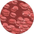 thumbnail image 1 of Ahgly Company Tapis Rond Lavable en Machine Intérieur Transitionnel Rouge, 3 Pieds Rond, 1 of 7