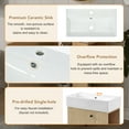 thumbnail image 2 of Noble House 21.6" Floating Bathroom Vanity with Ceramic Sink, Right Side Storage, Wave Door & Black Handle, Wood, 2 of 10