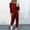 Wine, variant on OKBOP Flowy Pants,Loose Two-piece Sets Solid Long Sleeve Tops Vest Casual Sweatsuit Pants for Women