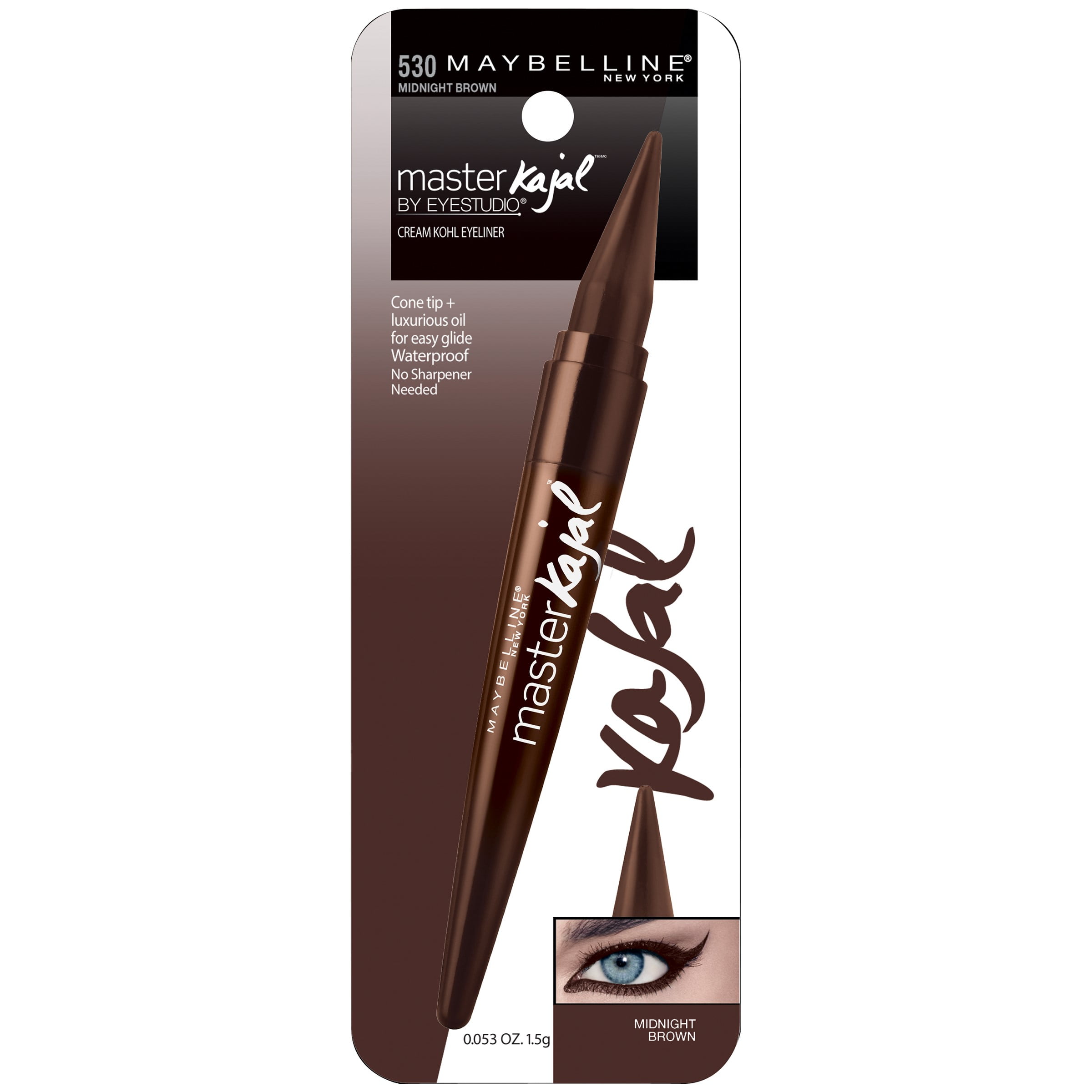 Maybelline New York Eye Studio Master Kajal Eyeliner, Midnight Brown, 0