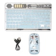 thumbnail image 2 of Clavier Souris Transparent Combo, Ensemble Clavier et Souris, Clavier Souris Rétroéclairé à 3 Modes pour Tablette PC Téléphone Mobile, 2 of 8