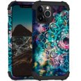 thumbnail image 1 of Compatible with iPhone 12 Pro/iPhone 12 Case, Heavy Duty Shockproof Protection Hard Plastic+Soft Silicone Rubber Hybrid Protective Case for iPhone 12/12 Pro (6.1") 2020 - Mandala in Galaxy, 1 of 8