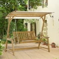 Outsunny 2 Seater Patio Swing Chair with Canopy and Hanging Chains