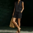 thumbnail image 6 of akafmk 2 Piece Shorts Sets for Women Linen Sleeveless Top and Shorts Loose Summer Casual Outfits, 6 of 7