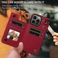 thumbnail image 2 of iPhone 13 PRO MAX Case ,Card Slots Leather Wrist Strap Phone Cover for iPhone 13 PRO MAX, 2 of 5
