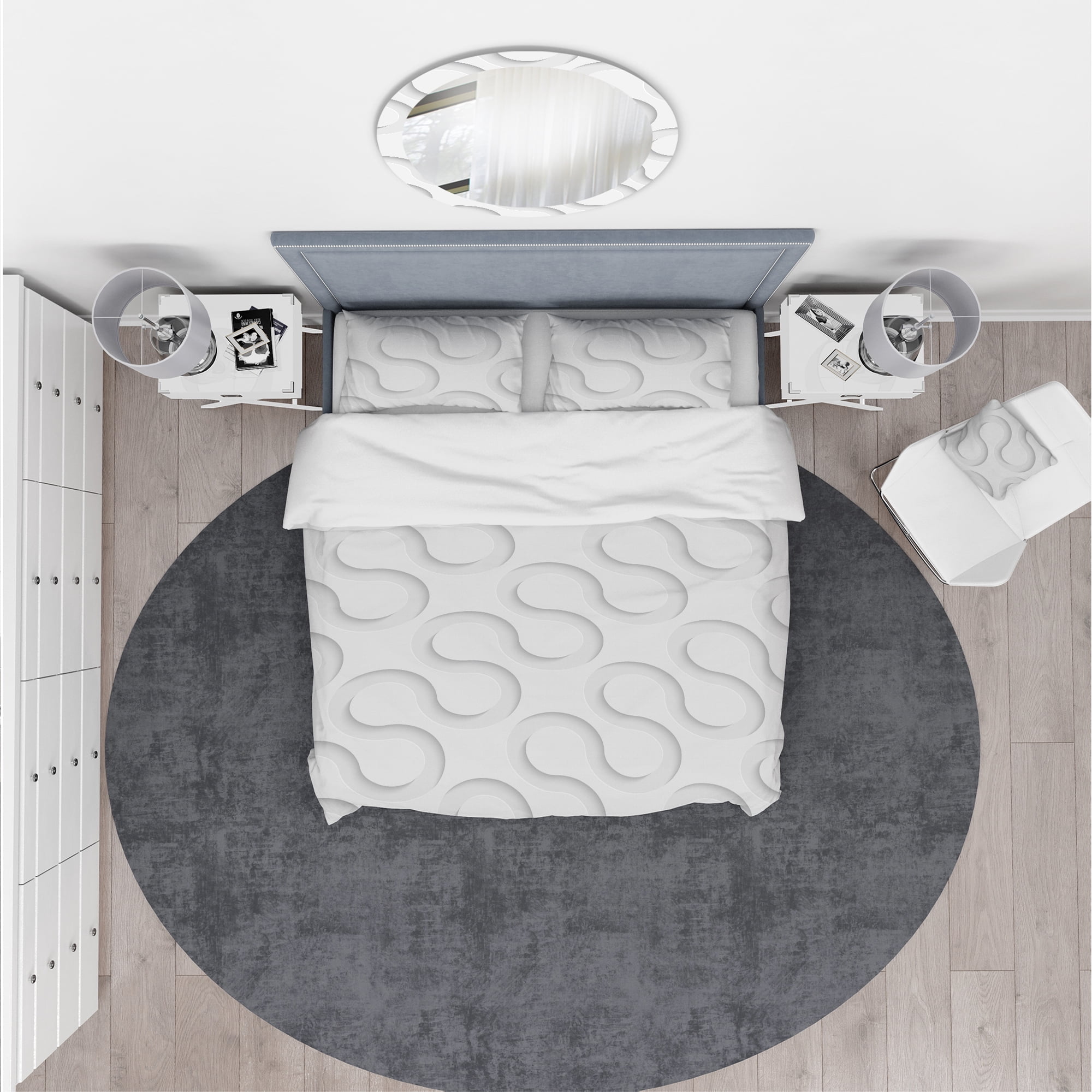 Designart 'Wave Pattern' Scandinavian Duvet Cover Set