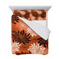 thumbnail image 7 of Quilts Twin Size Bedding Set, Orange Black Flowers Lightweight Quilted Comforter, Modern Abstract Blooms Floral Soft Reversible Bedspread Coverlet with Pillow Covers for All Season, 68" x 86", 7 of 7