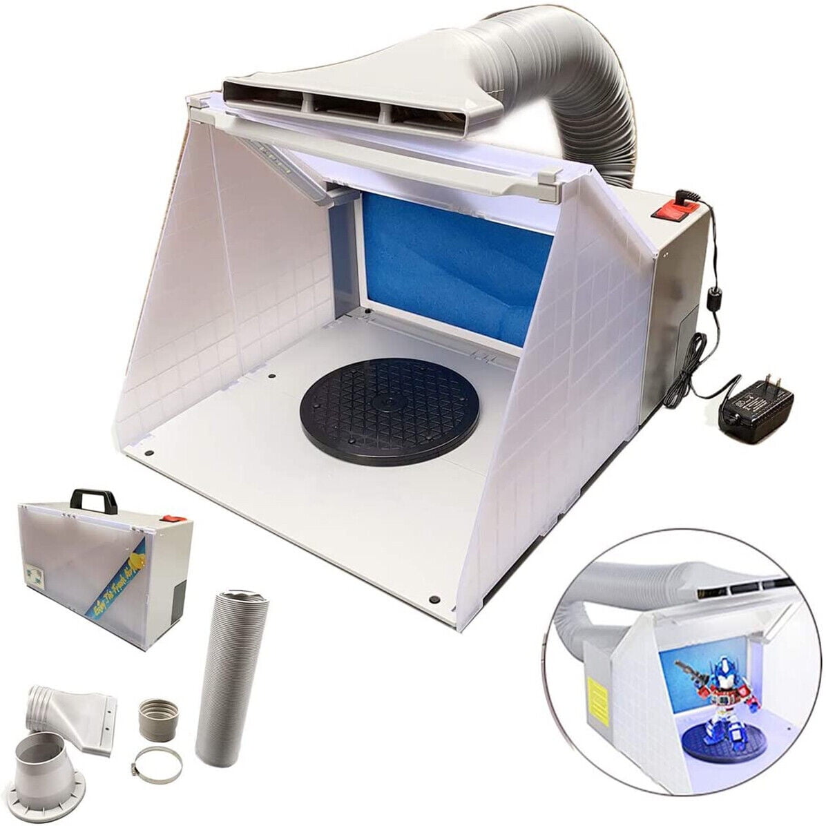 Portable Airbrush Paint Spray Booth Kit Exhaust Filter Extractor Hobby