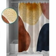 thumbnail image 3 of Extra Long Shower Curtain 72x84 Inch, Red Blue Brown Shower Curtain Waterproof Bathroom Decor Abstract Contemporary Middle Century Fabric Bath Curtain Set Accessories with Hooks, 3 of 6