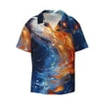 thumbnail image 5 of Picia Galactic Dog Swirls Art Men's Linen Shirts Short Sleeve Cuban Beach Shirts Casual Shirts Button Down Shirt for Men Beach Summer Wedding Shirt-XX-Large, 5 of 7