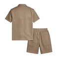 thumbnail image 7 of Mens 2 Piece Matching Set Gym Summer Sets Plus Size Beach Shirt and Shorts Fashion Drawstring Short Sleeve Outfits, 3XL, 7 of 7