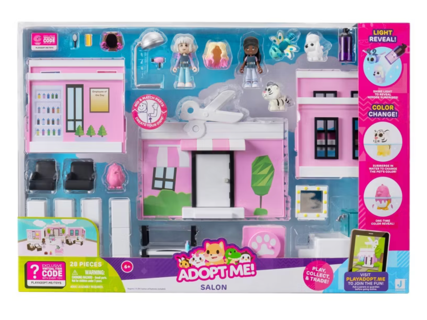 Adopt Me Pet Salon Playset with Mini Dolls & Animal Figures, 23 Pieces