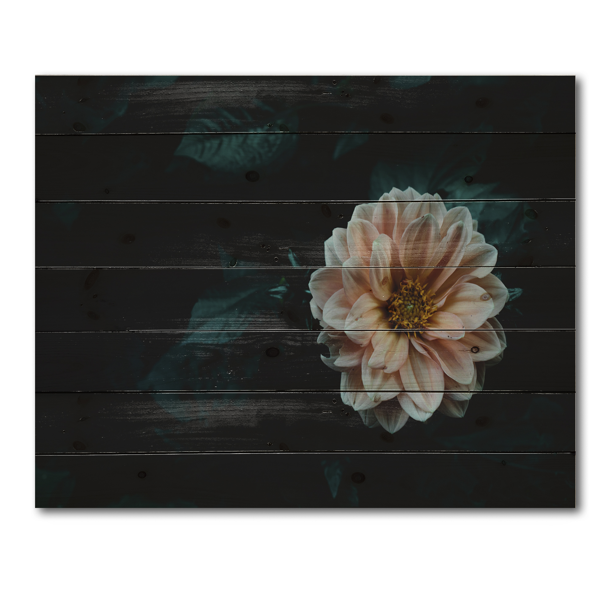 Designart 'Blooming Yellow Flower' Traditional Print on Natural Pine Wood