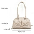 thumbnail image 2 of Women Daily Commuting Bag Double Pockets PU Leather Chic Hobo Bag (White), 2 of 9