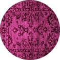 thumbnail image 1 of Ahgly Company Indoor Round Abstract Pink Modern Area Rugs, 4' Round, 1 of 4