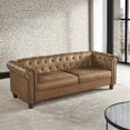 thumbnail image 6 of Pouseayar Accent Large Sofa, Chesterfield Couch 3 Seater Modern Couch Upholstered Sofa with Tufted Back for Living Room, Brown, 6 of 7