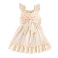 thumbnail image 2 of Spring Girls Dresses , Girls Spring Dresses Size 8 Girls Sleeveless Flutter Dress With Bowknot Backless Summer Casual Party Wear Toddler Baby Floral Print Outfit, 2 of 3