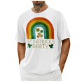 thumbnail image 4 of El Día de San Patricio de los Hombres de Manga Corta Impresión de la Tripulación Cuello Superior, Poliéster Ligero para la Fiesta de Verano de Primavera Y el Uso Diario, 4 of 9