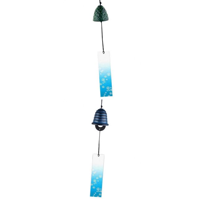 2 X Artesanías De Hierro Campanas De Viento Con Forma De Campana Pequeña Y Cono De Pino, Decoración Artística Colgante Para Ventana / / árbol / Sunnimix Campana de viento Furin japonesa