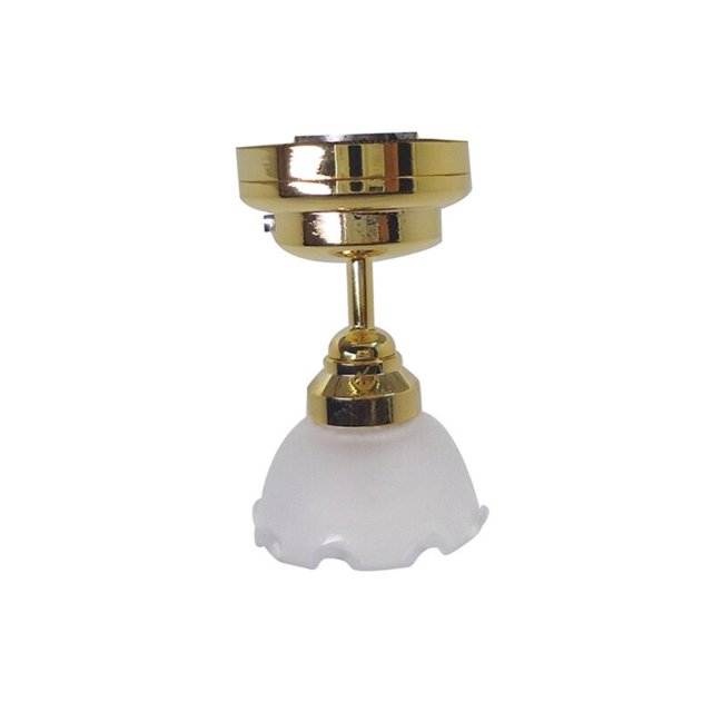 Muebles escalonados de casa de muñecas, accesorios de casa de muñecas en miniatura de techo LED, decoración de casa de muñecas Retro, modelo escalonado, luz E65D