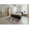 thumbnail image 5 of Ahgly Company Machine Washable Indoor Round Industrial Modern Black Eel Black Area Rugs, 4' Round, 5 of 7