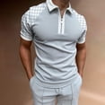 thumbnail image 3 of Men's POLO Shirt Striped Printed Short Sleeve T-Shirt Lapel Shirt, 3 of 8