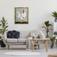 thumbnail image 2 of Stupell White Rooster Farmhouse Animal Animals & Insects Painting Gold Floater Framed Art Print Wall Art, 2 of 9