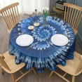 thumbnail image 3 of Colorful Tie Dye Pattern Round Tablecloth 60"x60",Wrinkle Wipeable Table Cloth for Kitchen Dining Room Picnic Patio Party, 3 of 6