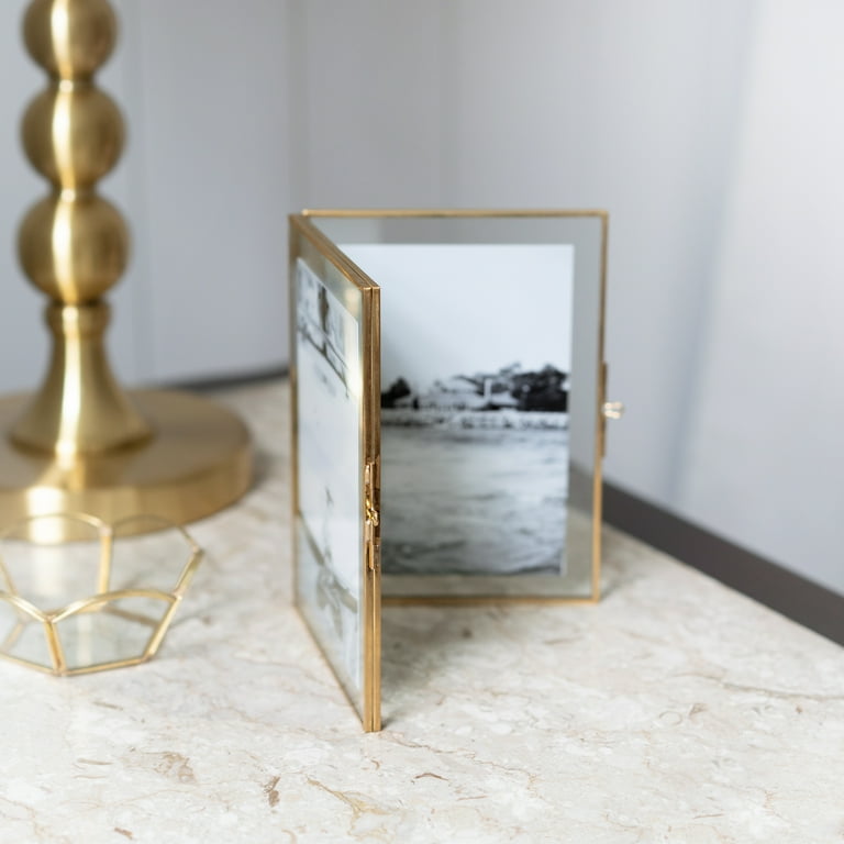 Small Vintage Brass Tabletop Picture Frame