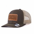thumbnail image 5 of Vergiac Ethnic Pattern Leather Patch Trucker Hat, Men Adjustable Breathable Mesh Baseball Cap for Outdoor Travel Daily Casual Outfits, 5 of 6