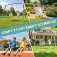 thumbnail image 2 of Swing Set for Backyard, SHINPT 2 in 1 Swing Set for Kids Ages 3-8, Toddler Swing Set with 1 Saucer Swing Seat and 1 Belt Swing Seat, Outdoor swing Set for Kids Playground, 2 of 9