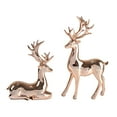 thumbnail image 4 of 2 piezas de esculturas de alce, figuras decorativas de ciervo, adornos de mesa de resina para Oro rosa, 4 of 9