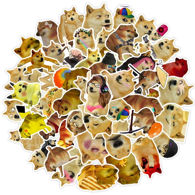 Paquete de pegatinas Cheems Memes Shiba Inu Anime, 50 unidades, 4-6 cm