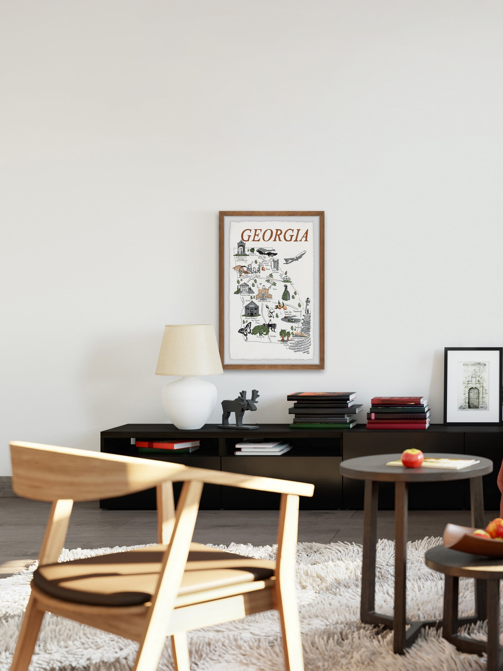 Marmont Hill Illustrated Map of Georgia Framed Wall Art