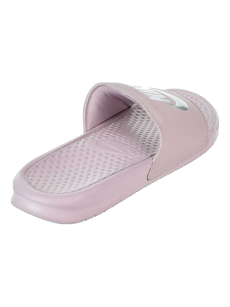 Nike Benassi Women's Slides Rose/Metallic Silver 343881-614 Walmart.com
