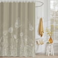 thumbnail image 3 of Shower Curtain Spring Plant White Line Art Shower Curtains for Bathroom Decor, Waterproof Polyester Shower Curtain Set with Hooks, Extra Long 72" x 84" Flower Butterfly, 3 of 9