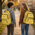 thumbnail image 3 of Chririnla Large Capacity 17 Inch Toddler Bookbag, 600D Polyester Kids Backpack, Yellow Bow Honeycomb for School and Travel, 3 of 11