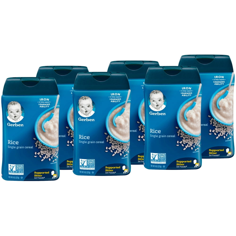 (Pack of 6) Gerber Single-Grain Rice Baby Cereal, 8 oz - Walmart.com