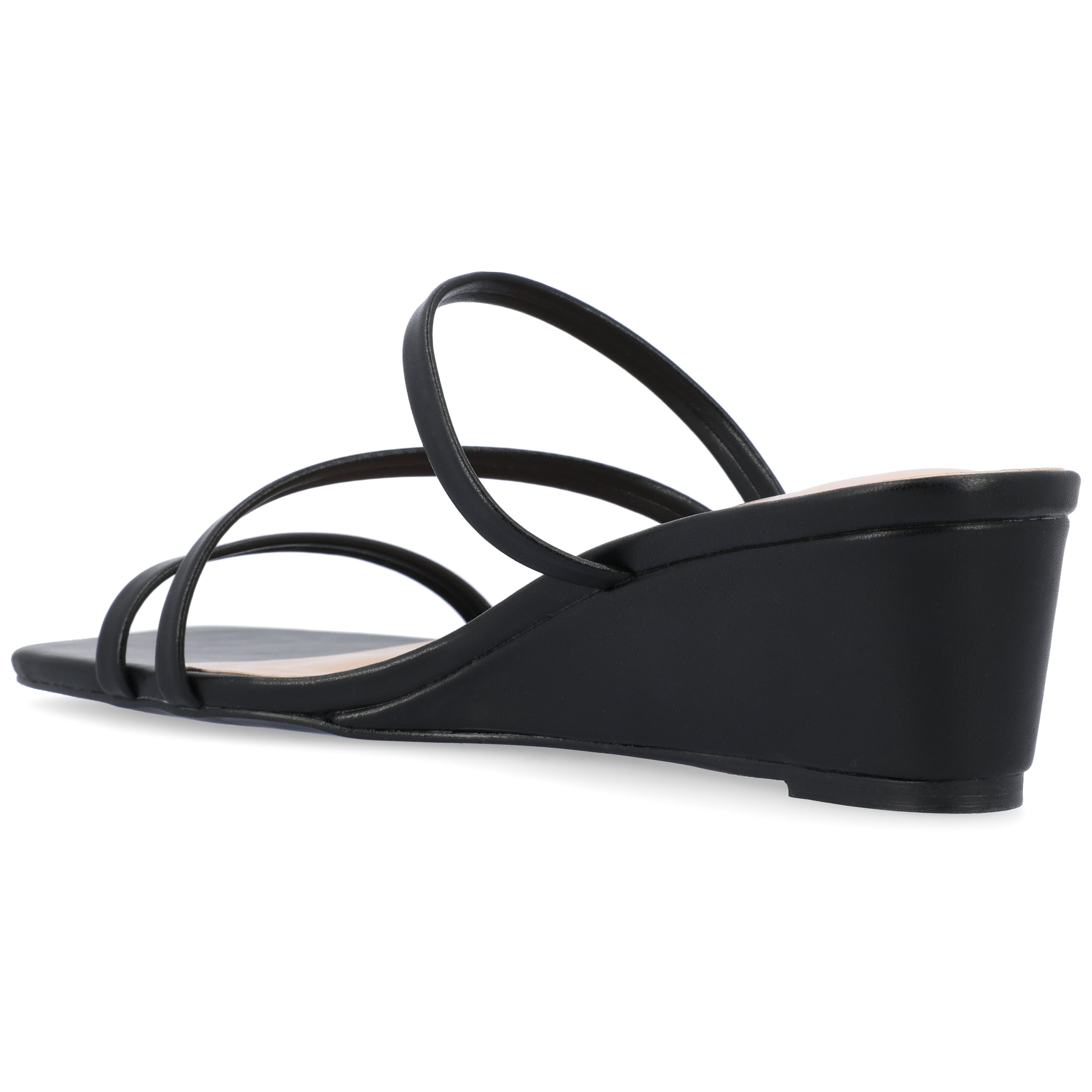 Journee Womens Takarah Crossover Strap Slip On Wedge Sandals
