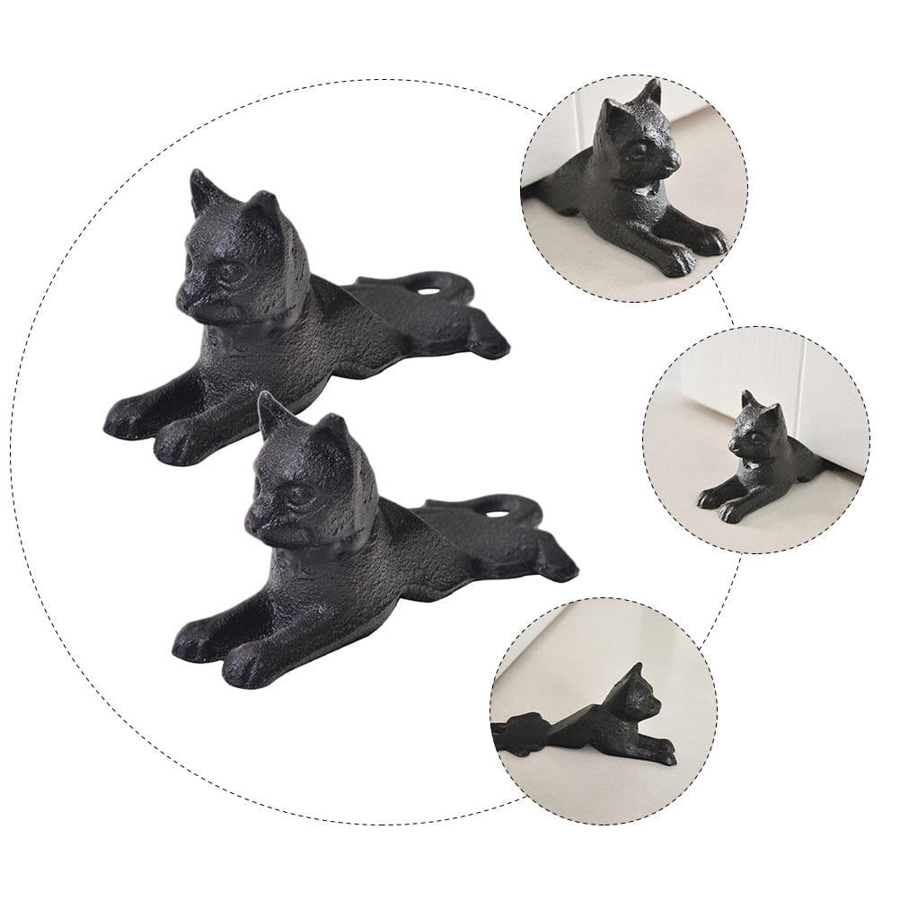 unbranded  2 Pcs Cat Door Interior Stoppers Security Cast Iron Functional Decor