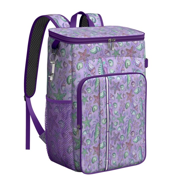 Nautical Anchor Print Cooler Backpack - 20L Leak-Proof Insulated Lunch Bag for Outdoor, Road Trips & Seaside Fun