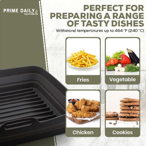 Silicone Air Fryer Toaster Oven Tray Liner – Extra-Large Capacity, Microwave Safe, Easy Cleanup - Includes Mitts & Tongs