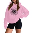 thumbnail image 1 of Chandail à Capuchon Imprimé Réversible pour Femmes à Manches Longues, Tenue Décontractée avec Poches pour un Confort Quotidien, 1 of 3