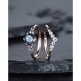 thumbnail image 4 of Round Shape Alexandrite Engagement Ring Set, Unique Rose Gold Promise Ring, June Birthstone Bridal Set Anniversary Ring Gift Women, 4 of 5