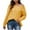 Yellow, variant on Leesechin New and Trending Womens Fall/Winter Thickened Dough Twists Knitted V-neck Hooded Plus Size Pullover Sweater
