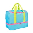 thumbnail image 3 of CRCKT Kids 12.5" Weekender Polyester Duffel with Drop Bottom Shoe Compartment - Blue, Green, Pink Colorblock, 3 of 9