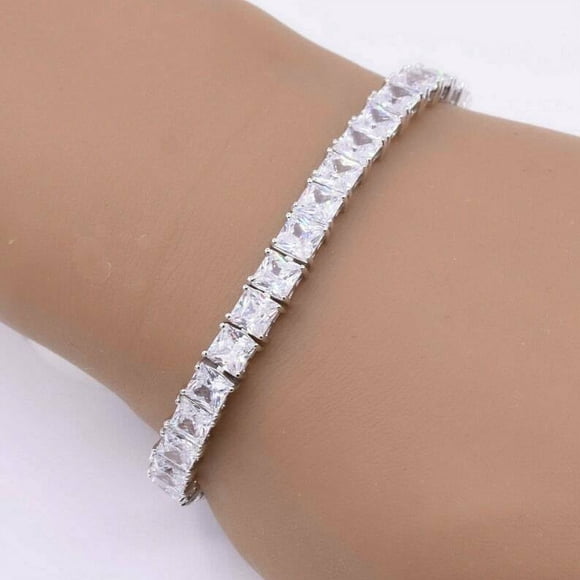 5.85Ct Princess Cut Lab Grown Diamond 925 Sterling Silver Tennis Bracelet For Women Gifts/Wedding Fine Jewelry